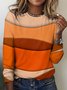 Women's Long Sleeve Tee T-shirt Spring/Fall Plaid Cotton Crew Neck Daily Going Out Vintage Top