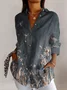 Women's Long Sleeve Shirt Spring/Fall Geometric Shirt Collar Daily Going Out Casual Top