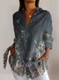 Women's Long Sleeve Shirt Spring/Fall Geometric Shirt Collar Daily Going Out Casual Top