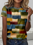 Women's 3D Printing Short Sleeve Tee T-shirt Crew Neck Vintage Summer Top