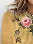 Women's Long Sleeve Tee T-shirt Spring/Fall Floral Cotton Crew Neck Daily Going Out Casual Top