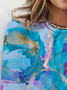 Women's Long Sleeve Tee T-shirt Spring/Fall Abstract Cotton Crew Neck Daily Going Out Casual Top