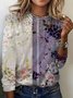 Women's Long Sleeve Tee T-shirt Spring/Fall Floral Cotton Crew Neck Daily Going Out Casual Top