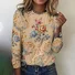 Women's Long Sleeve Tee T-shirt Spring/Fall Plaid Crew Neck Vintage Top
