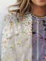 Women's Long Sleeve Tee T-shirt Spring/Fall Floral Cotton Crew Neck Daily Going Out Casual Top