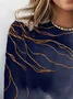 Women's Long Sleeve Tee T-shirt Spring/Fall Abstract Cotton Crew Neck Daily Going Out Casual Top