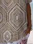 Women's Short Sleeve Blouse Summer Ethnic Cotton Crew Neck Daily Going Out Casual Top
