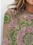Women's Long Sleeve Tee T-shirt Spring/Fall Floral Cotton Crew Neck Daily Going Out Casual Top