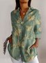 Women's Long Sleeve Shirt Spring/Fall Geometric Shirt Collar Daily Going Out Casual Top