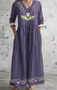 Women's Long Sleeve Spring/Fall Floral Dress V Neck Daily Going Out Vintage Maxi Fit & Flare Dress A-Line Dress