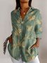 Women's Long Sleeve Shirt Spring/Fall Geometric Shirt Collar Daily Going Out Casual Top