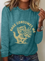 Women's Text Letters Long Sleeve Blouse_ Spring/Fall Crew Neck Daily Casual Top