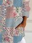 Women's Long Sleeve Shirt Spring/Fall Floral Shirt Collar Daily Going Out Casual Top