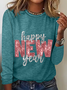 Women's Long Sleeve Blouse Spring/Fall Text Letters Crew Neck Daily Going Out Casual Top