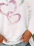 Women's Long Sleeve Tee T-shirt Spring/Fall Heart/Cordate Jersey Crew Neck Daily Going Out Casual Top