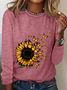 Women's Long Sleeve Blouse Spring/Fall Floral Crew Neck Daily Going Out Casual Top