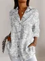 Women's Long Sleeve Shirt Spring/Fall Geometric Shirt Collar Daily Going Out Casual Top