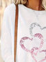 Women's Long Sleeve Tee T-shirt Spring/Fall Heart/Cordate Jersey Crew Neck Daily Going Out Casual Top