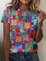 Women's Short Sleeve Tee T-shirt Summer Animal Crew Neck Vintage Top