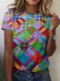 Women's Short Sleeve Tee T-shirt Summer Animal Crew Neck Vintage Top