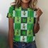 Women's St. Patrick's Day Shamrock Animal Short Sleeve Tee T-shirt Crew Neck Vintage Summer Top