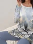 Women's Jersey Floral Daily Going Out Two Piece Set Long Sleeve Casual Spring/Fall Top With Pants Matching Set