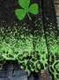 Women's Leopard St. Patrick's Day Floral Shamrock Casual Spring/Fall Long Sleeve Sweatshirt