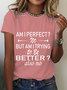 Women's Short Sleeve Tee T-shirt Summer Text Letters Crew Neck Casual Top