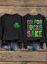 Women's St. Patrick's Day Shamrock Crew Neck Casual Spring/Fall Long Sleeve Sweatshirt