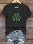 Women's Shamrock Short Sleeve Tee T-shirt St. Patrick's Day Floral Casual Summer Graphic Tee Top