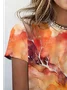 Women's Short Sleeve Tee T-shirt Summer Abstract Crew Neck Casual Top