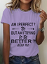 Women's Short Sleeve Tee T-shirt Summer Text Letters Crew Neck Casual Top