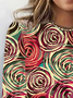 Women's Long Sleeve Tee T-shirt Spring/Fall Abstract Crew Neck Casual Top