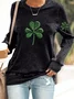 Women's Shamrock St. Patrick's Day Floral Casual Spring/Fall Long Sleeve Sweatshirt