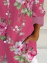 Women's Long Sleeve Shirt Spring/Fall Floral Buckle Shirt Collar Daily Going Out Casual Top