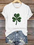 Women's Shamrock Short Sleeve Tee T-shirt St. Patrick's Day Floral Casual Summer Graphic Tee Top