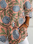 Women's Long Sleeve Shirt Spring/Fall Floral Buckle Shirt Collar Daily Going Out Casual Top