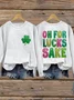 Women's St. Patrick's Day Shamrock Crew Neck Casual Spring/Fall Long Sleeve Sweatshirt