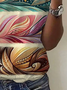Women's Short Sleeve Tee T-shirt Summer Abstract Crew Neck Casual Top