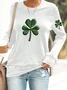 Women's Shamrock St. Patrick's Day Floral Casual Spring/Fall Long Sleeve Sweatshirt