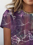 Women's Short Sleeve Tee T-shirt Summer Abstract Crew Neck Casual Top