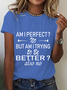 Women's Short Sleeve Tee T-shirt Summer Text Letters Crew Neck Casual Top