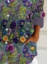 Women's Long Sleeve Shirt Spring/Fall Floral Buckle Shirt Collar Daily Going Out Casual Top