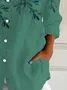 Women's Long Sleeve Shirt Spring/Fall Plants Buckle Shirt Collar Daily Going Out Casual Top