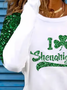 Women's Text Letters Long Sleeve Tee T-shirt Crew Neck Printing Casual Spring/Fall Top