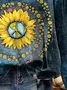 Women's Crew Neck Floral Printing Casual Spring/Fall Long Sleeve Sweatshirt