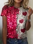 Women's Short Sleeve Tee T-shirt Summer Animal Crew Neck Vintage Top