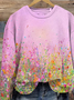 Women's Crew Neck Floral Pattern Casual Spring/Fall Long Sleeve Sweatshirt