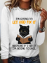 Women's Long Sleeve Blouse Spring/Fall Text Letters Crew Neck Daily Going Out Casual Top