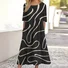 Women's Three Quarter Sleeve Spring/Fall Floral Dress Crew Neck Daily Going Out Casual Maxi Fit & Flare Dress A-Line Dress
